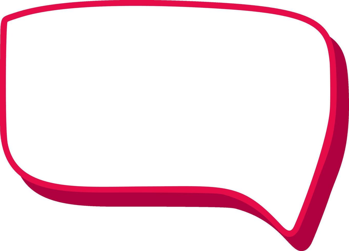 , bubble in vibrant red Speech displaying empty center, symbolizing communication and thought exchange vector