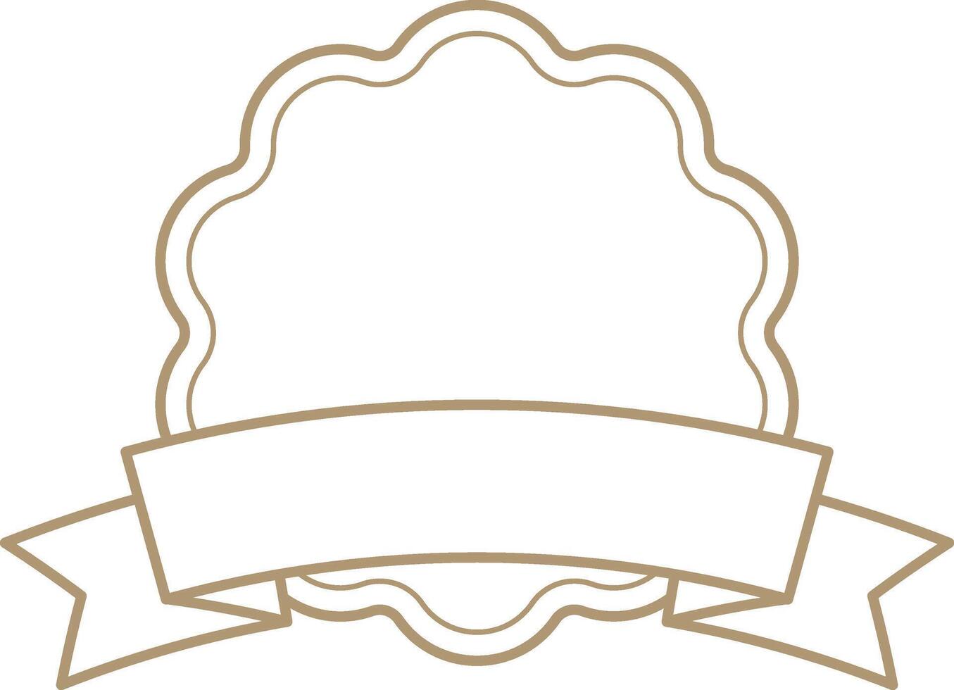 Customizable award badge with scalloped edges and ribbon banner, signaling achievement, quality verification, or product branding in versatile design vector