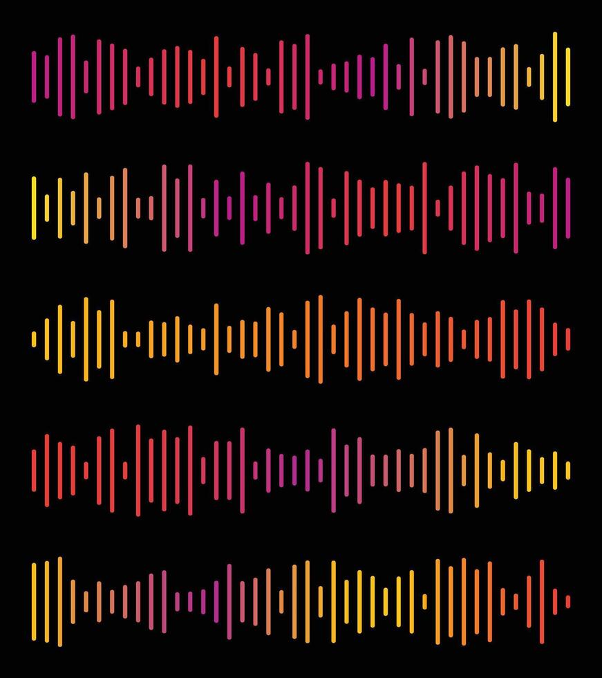 Colorful Audio Waveform Visualizations vector