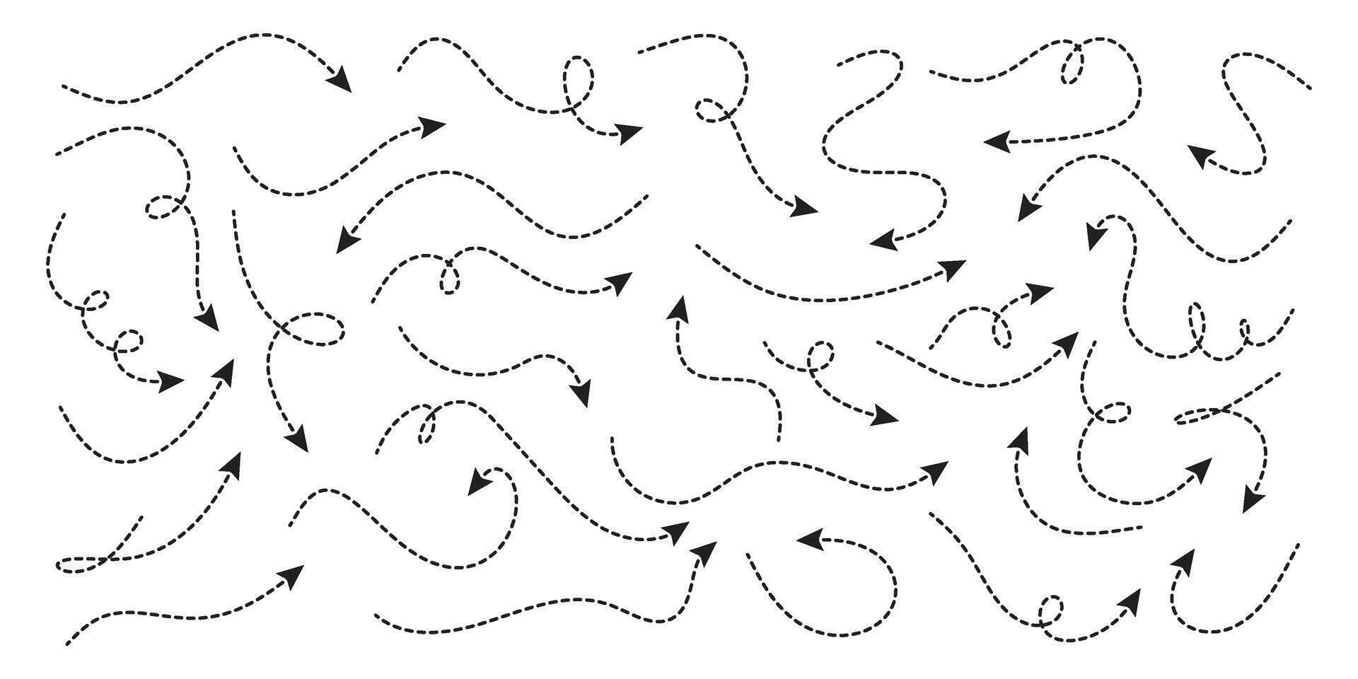 Hand drawn arrows, hand drawn curve arrow brush stroke for presentation, infographics, web design or educational materials. vector