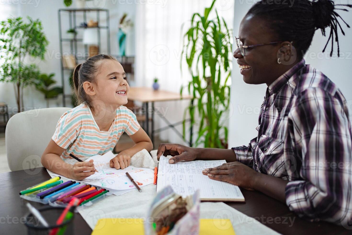 Creative bonding moments during art activities at home photo