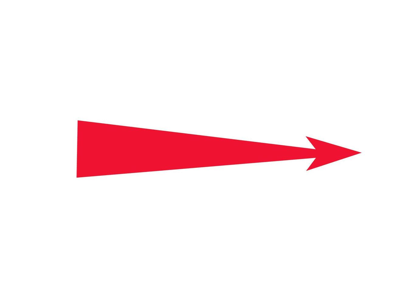 Bold red arrow signifying dynamic motion and forceful straight-line path in strategic direction vector