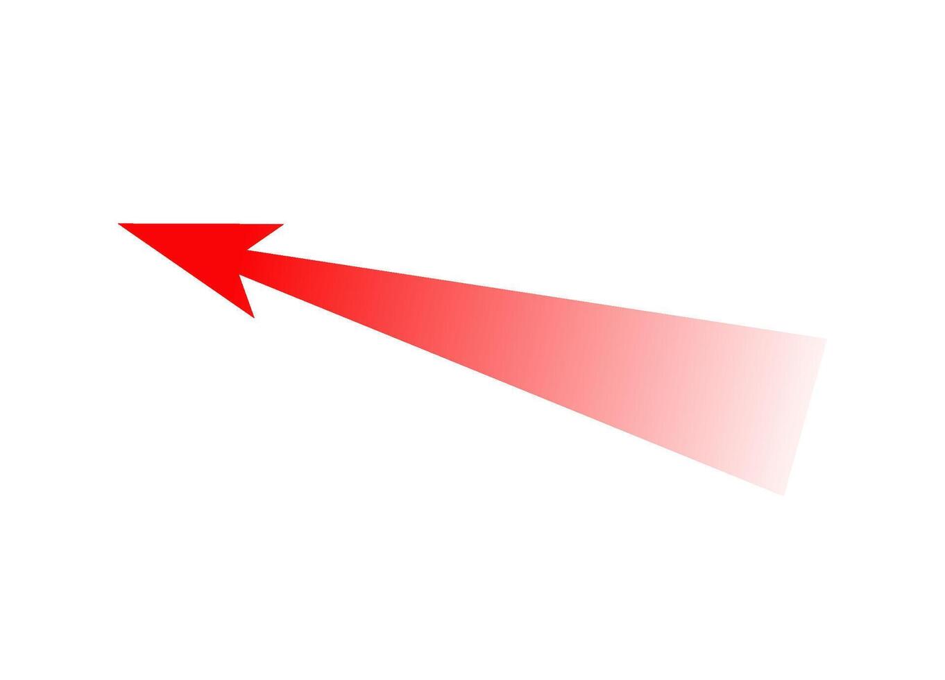 Bold red arrow depicting motion for strategy and attack directions with curved design vector