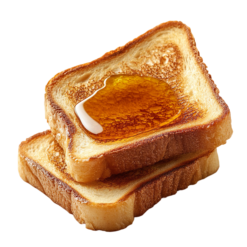 Two Toast Slices with Honey Drizzle png
