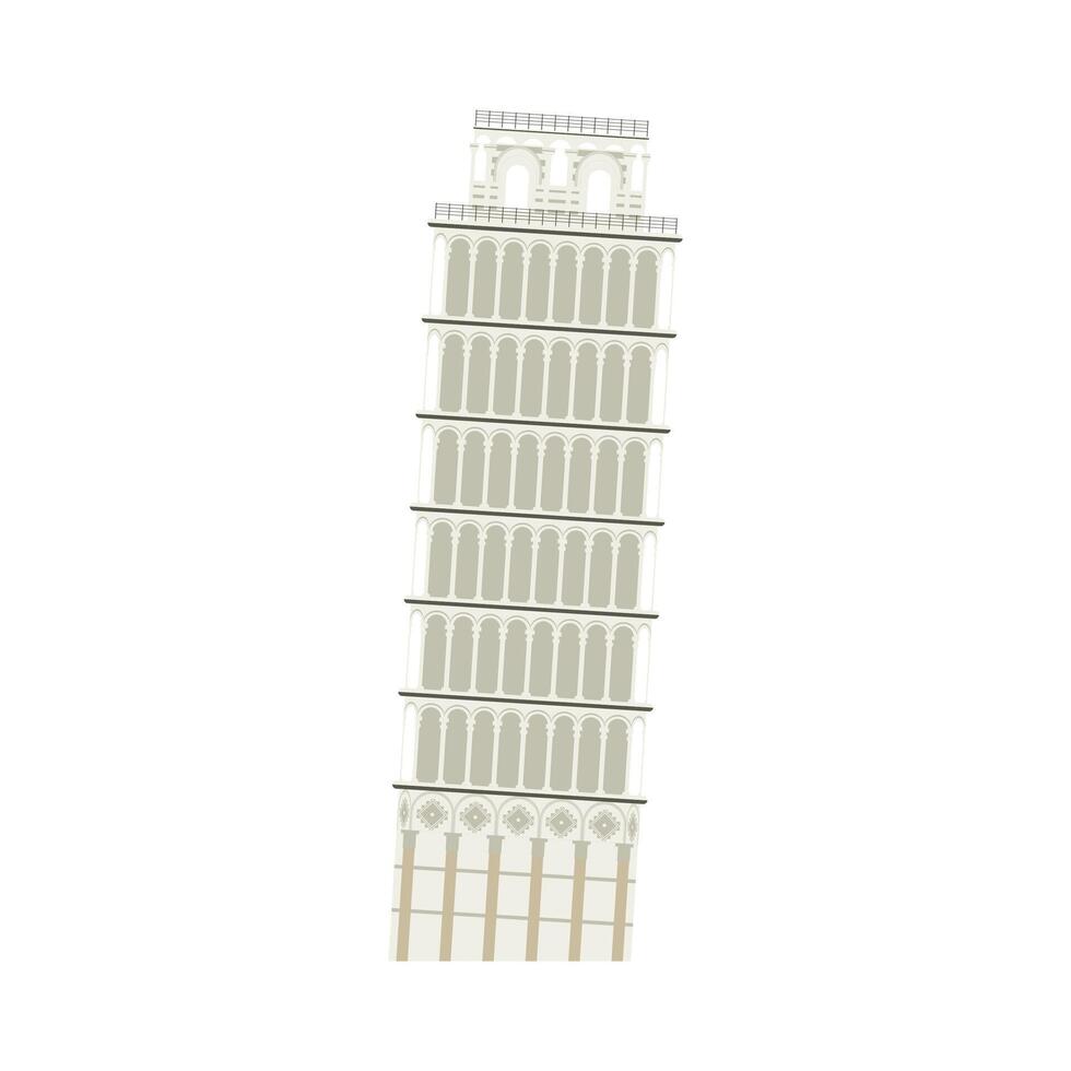 Pisa tower isolated vector
