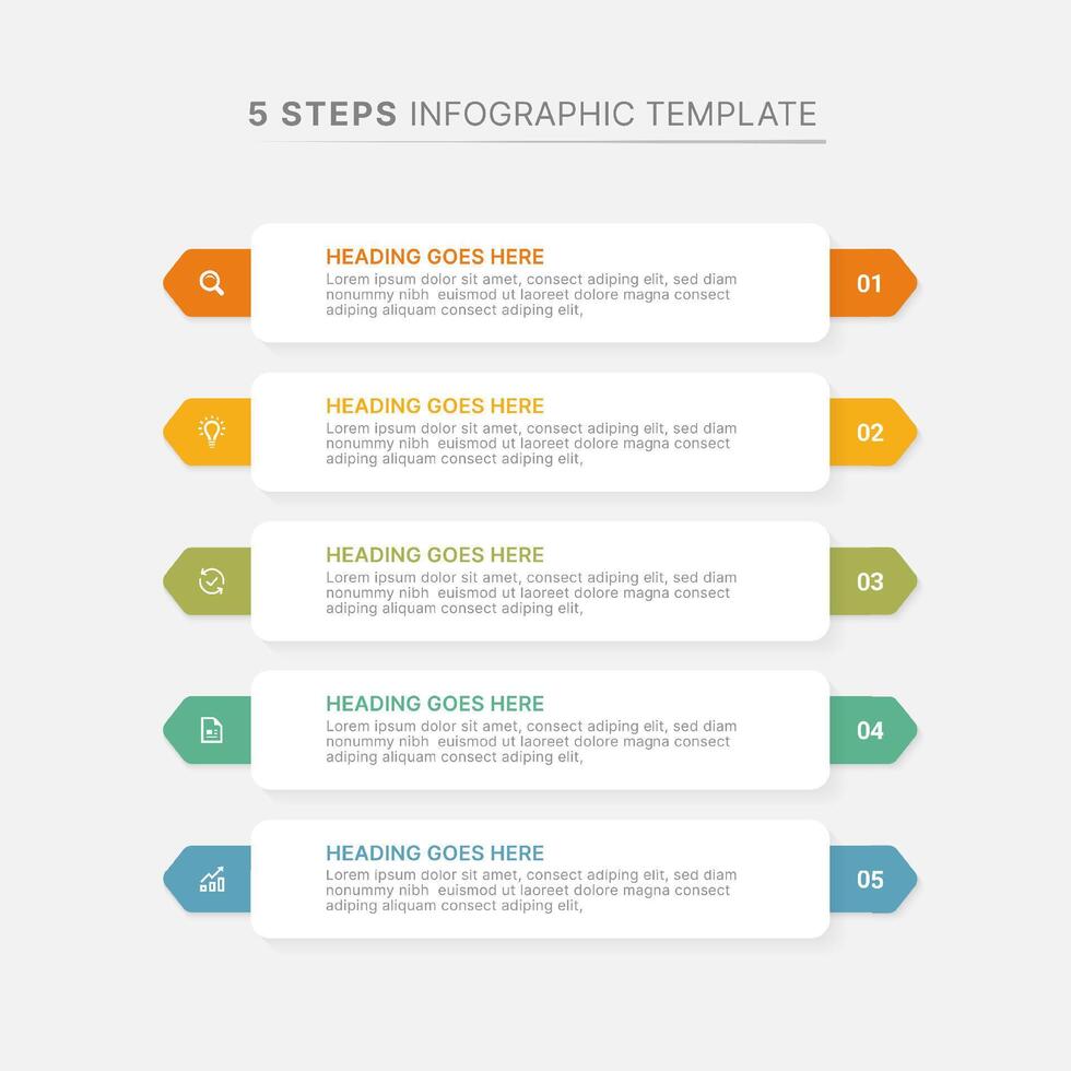 Business Infographic Design Template with 5 List Item Data Points vector