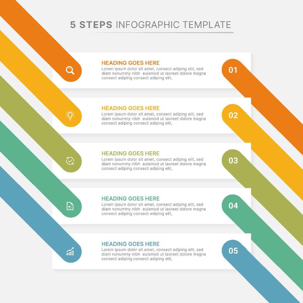 Business Infographic Design Template with 5 List Items Data Point vector
