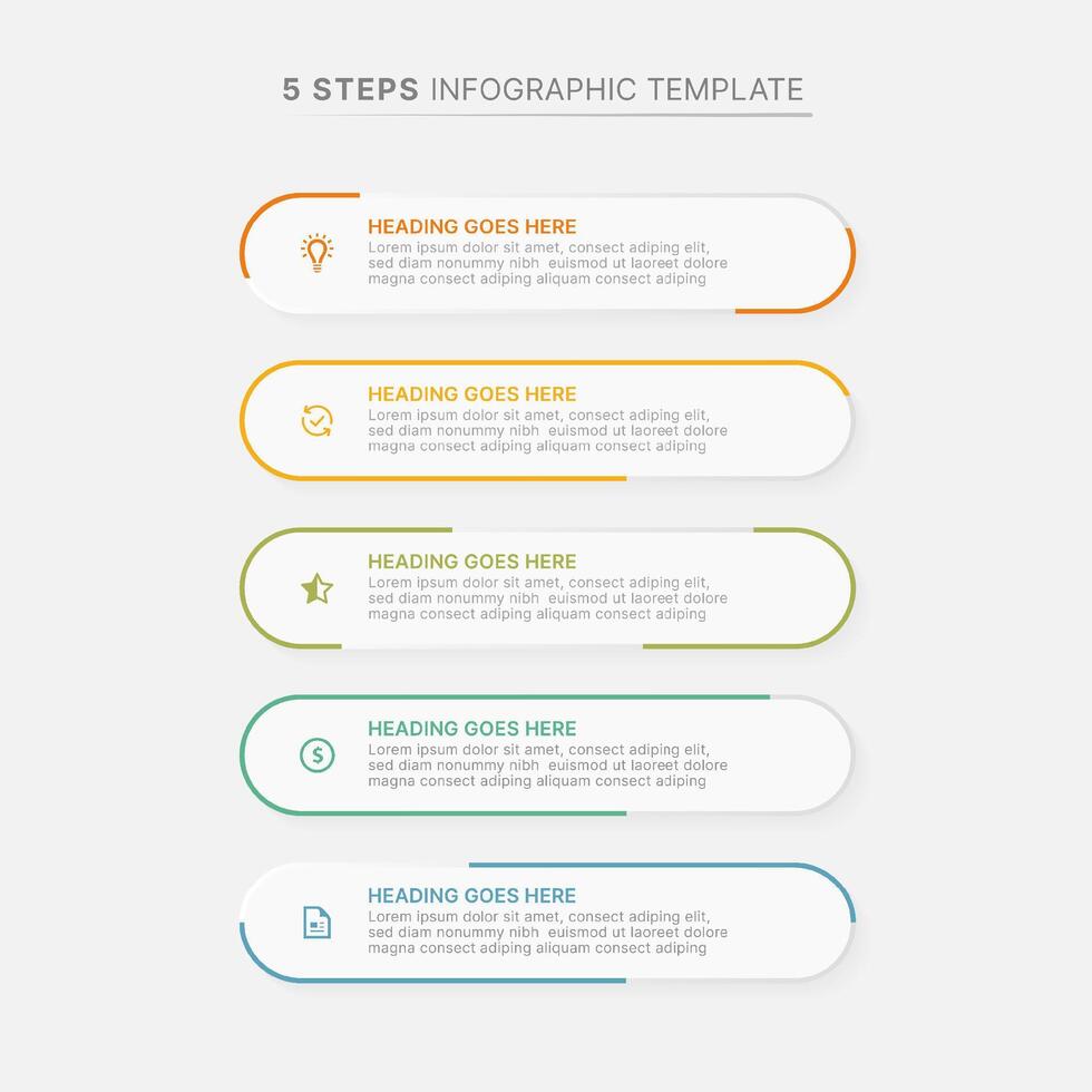 Business Infographic Design Template with 5 List Item Data Point vector