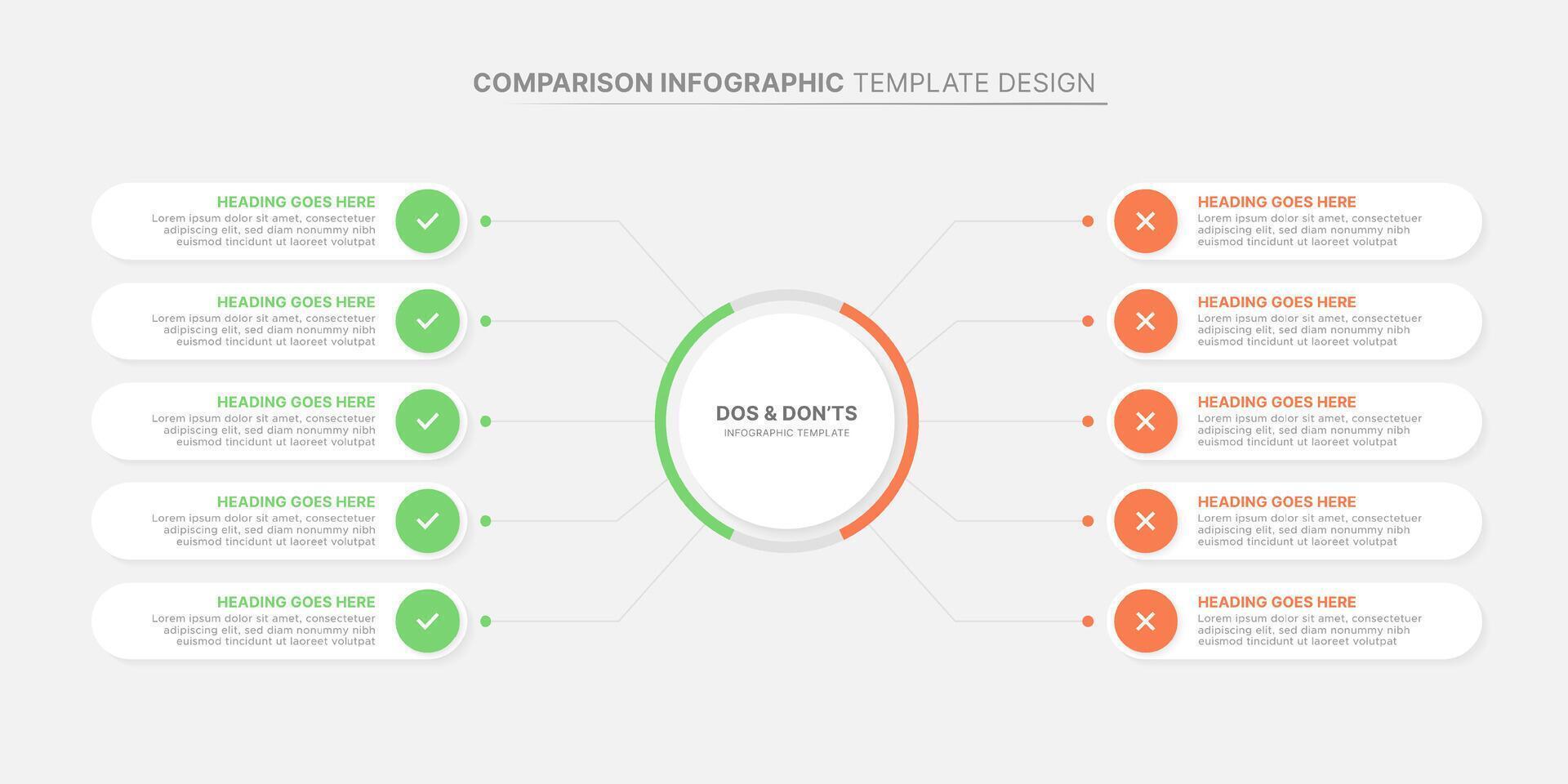 Dos and Donts Infographic Comparison Template Design vector