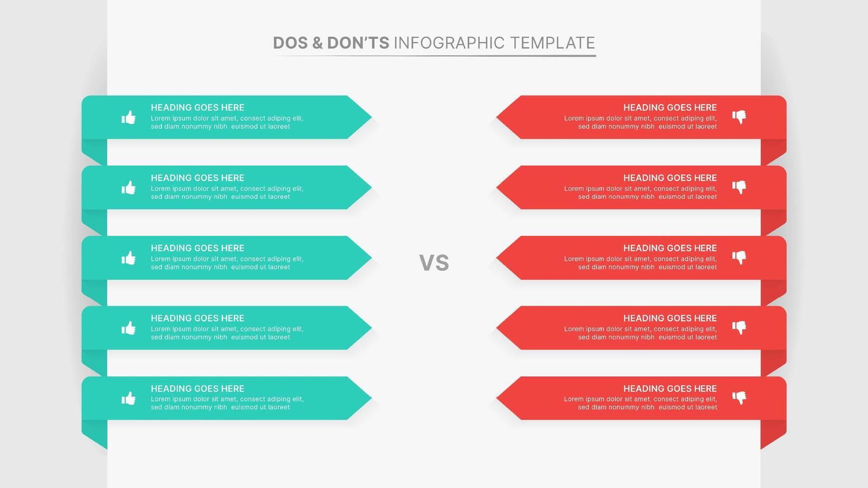 Do and Dont Comparison Infographic Design Template vector