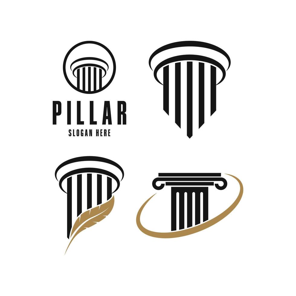 greek pillar logo design concept various style set collection vector
