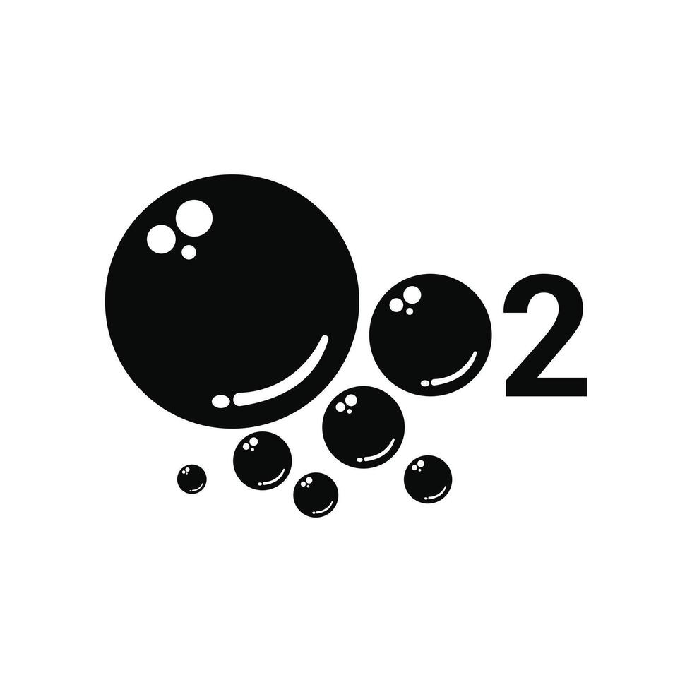 oxygen o2 molecule icon design concept with bubble vector