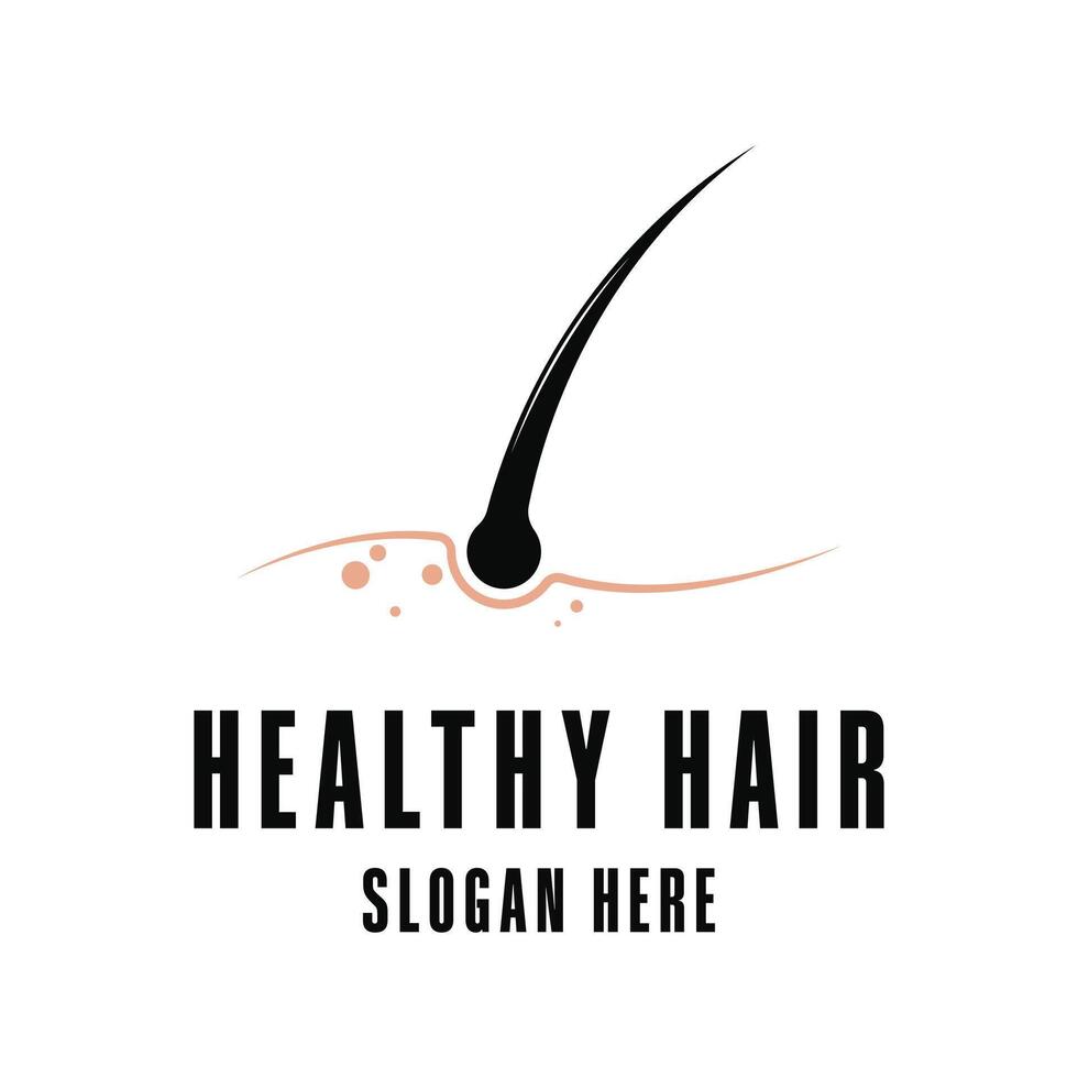 healthy hair logo design concept for dermatology and hair care vector