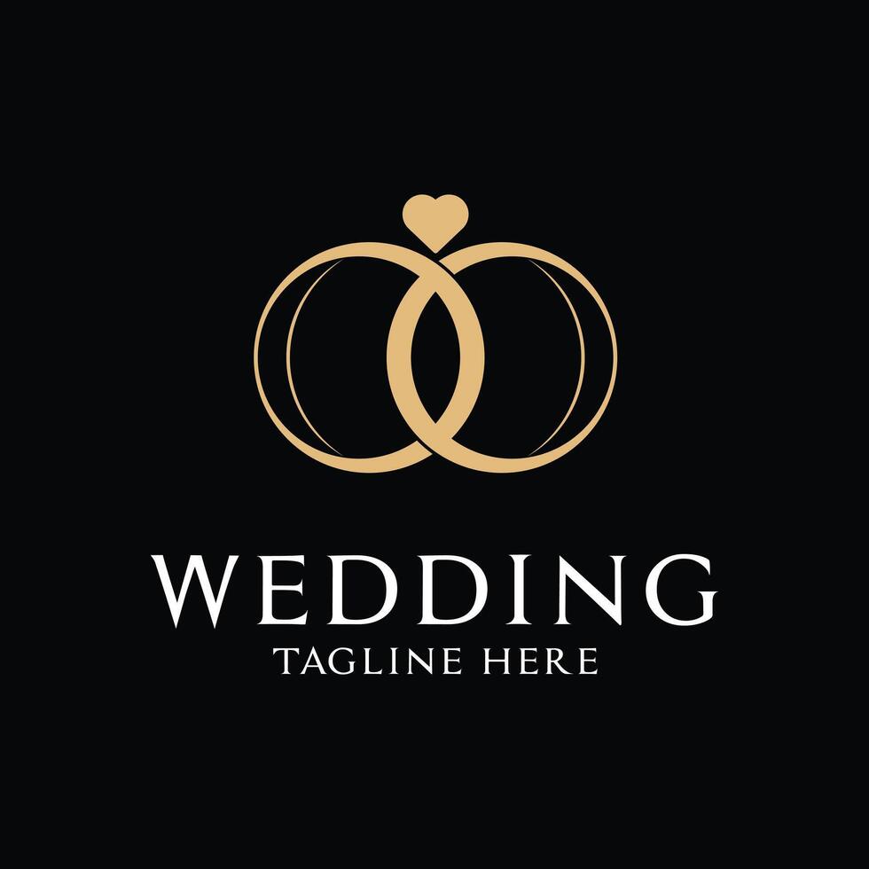 wedding ring engagement logo design concept idea vector