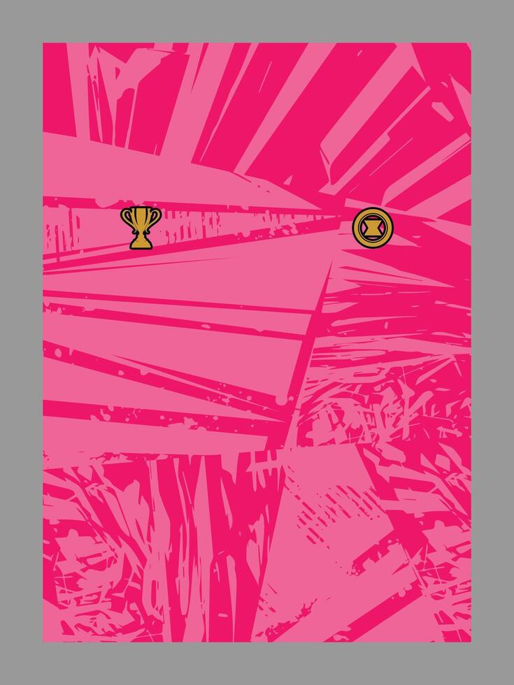 Trophy and Coin in a Futuristic Pink Geometric Design vector