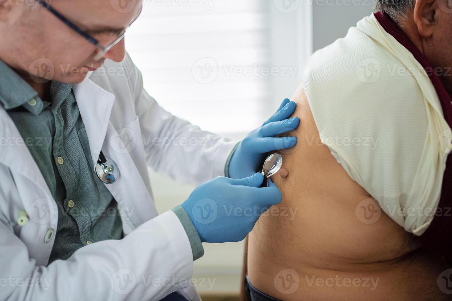 Medical examination reveals health concerns during routine check-up photo