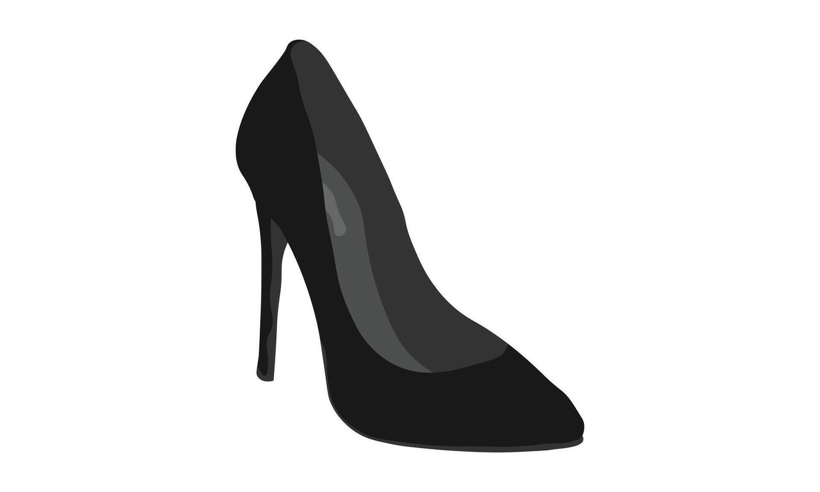 Elegant Black Stiletto Heel Shoe , Luxurious and Comfortable Heel on a White Background vector