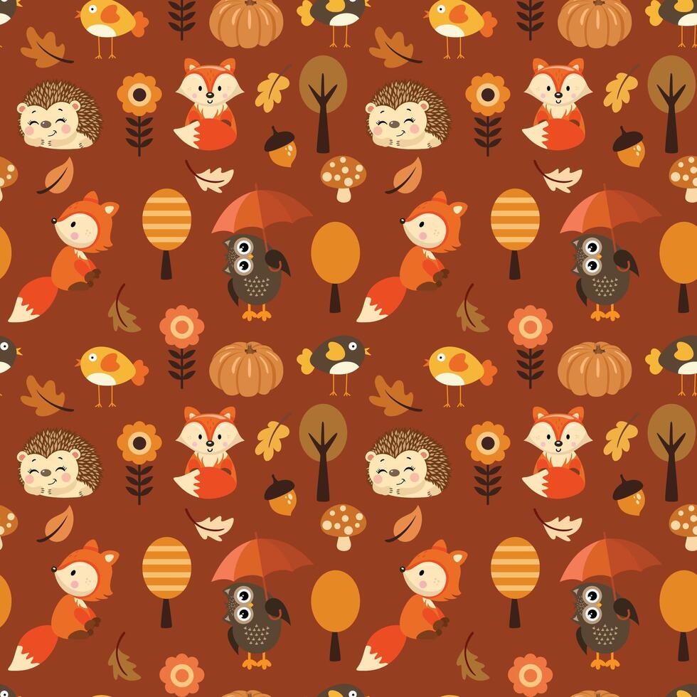 Cute animal pattern for kids decor vector
