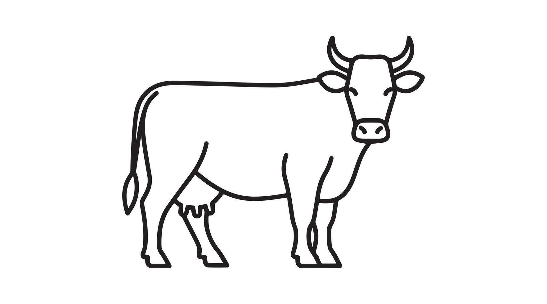 Cow illustration icon design template art vector