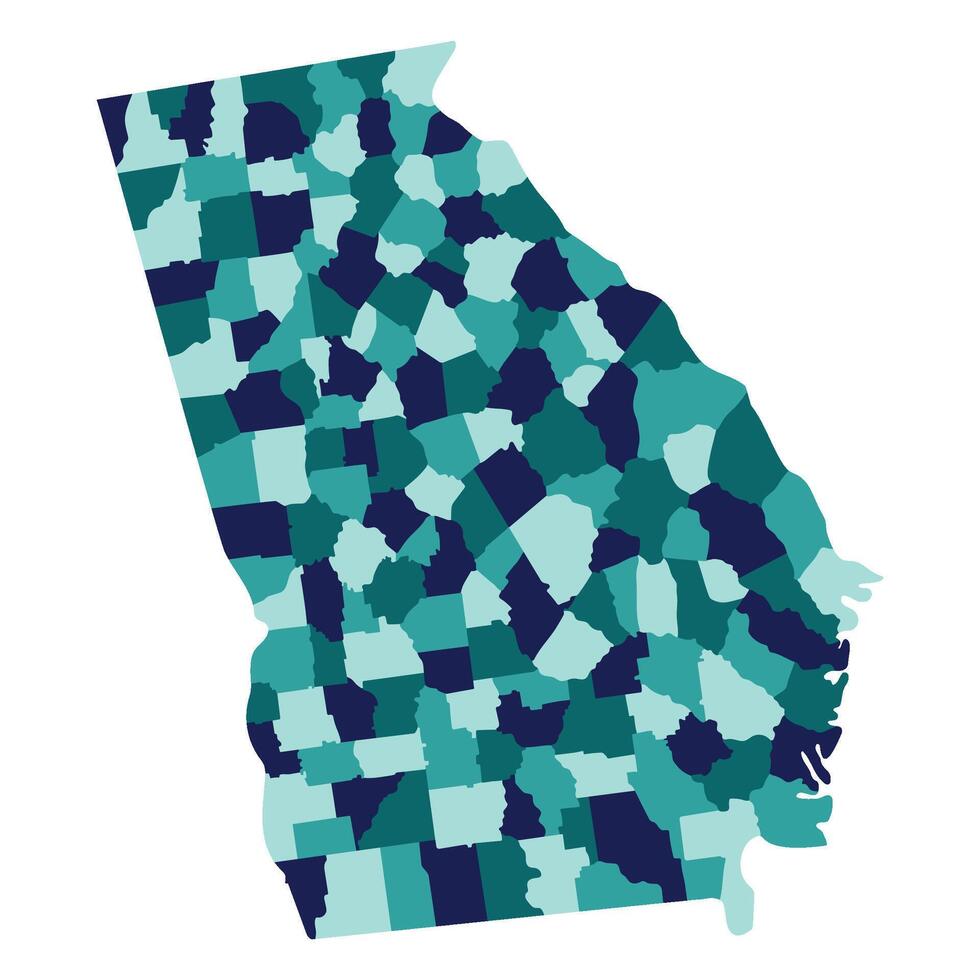 Georgia U.S. state country map in multicolor. vector