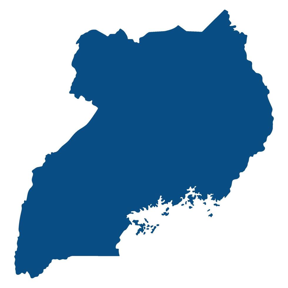 Uganda map. Map of Uganda in blue color without lake victoria vector