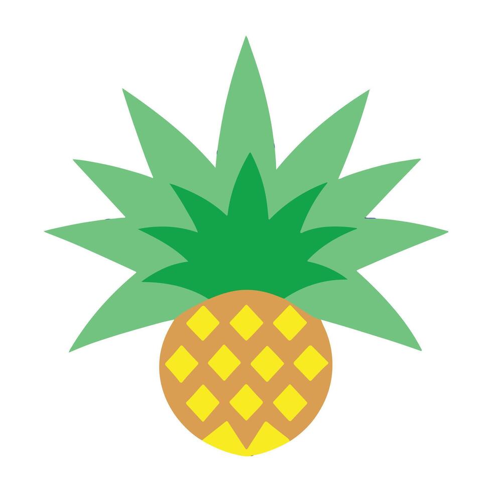 Vibrant Tropical Pineapple Illustration A Cheerful Summer Fruit Design for Tropical Themed Projects - Professional digital artwork with vibrant colors and detailed composition vector