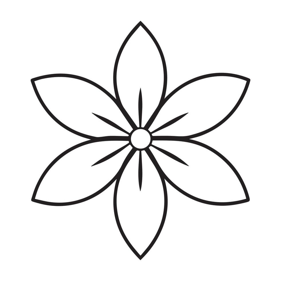 Serene Black and White Line Art Flower Blossom Illustration, Simple Floral Design, Elegant Minimalist Botanical Artwork for Peaceful Mood vector