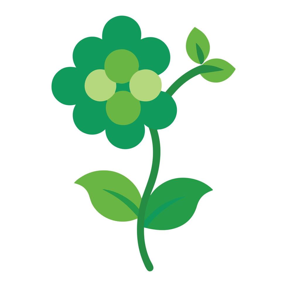 Serene Green Flower Blooming in Springtime A Cheerful, Simple Illustration of Natures Beauty - Professional digital artwork with vibrant colors and detailed composition vector