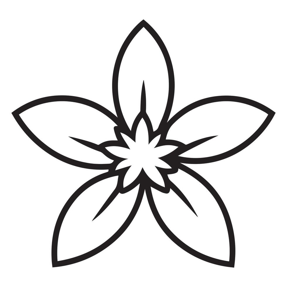 Serene Black and White Line Art Flower Blossom Illustration Simple, Elegant Floral Design for Peaceful Mood vector