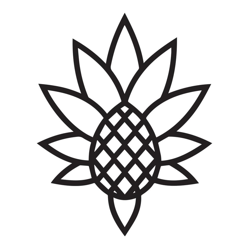 Elegant Black and White Line Art Sunflower Design A Simple, Modern Floral Illustration Perfect for Summer Projects vector