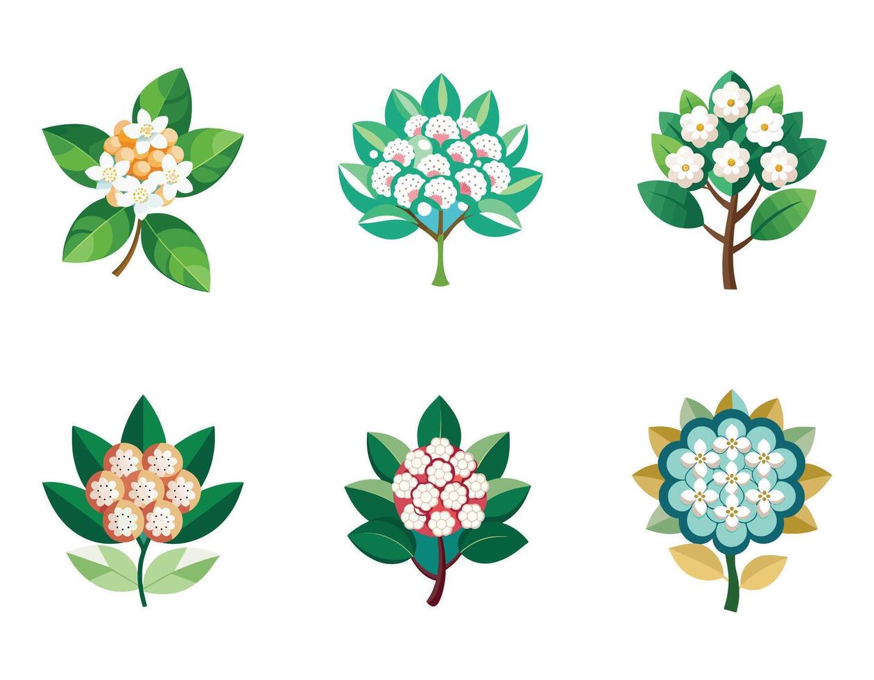 a litchi tree flower icon with small white crust vector