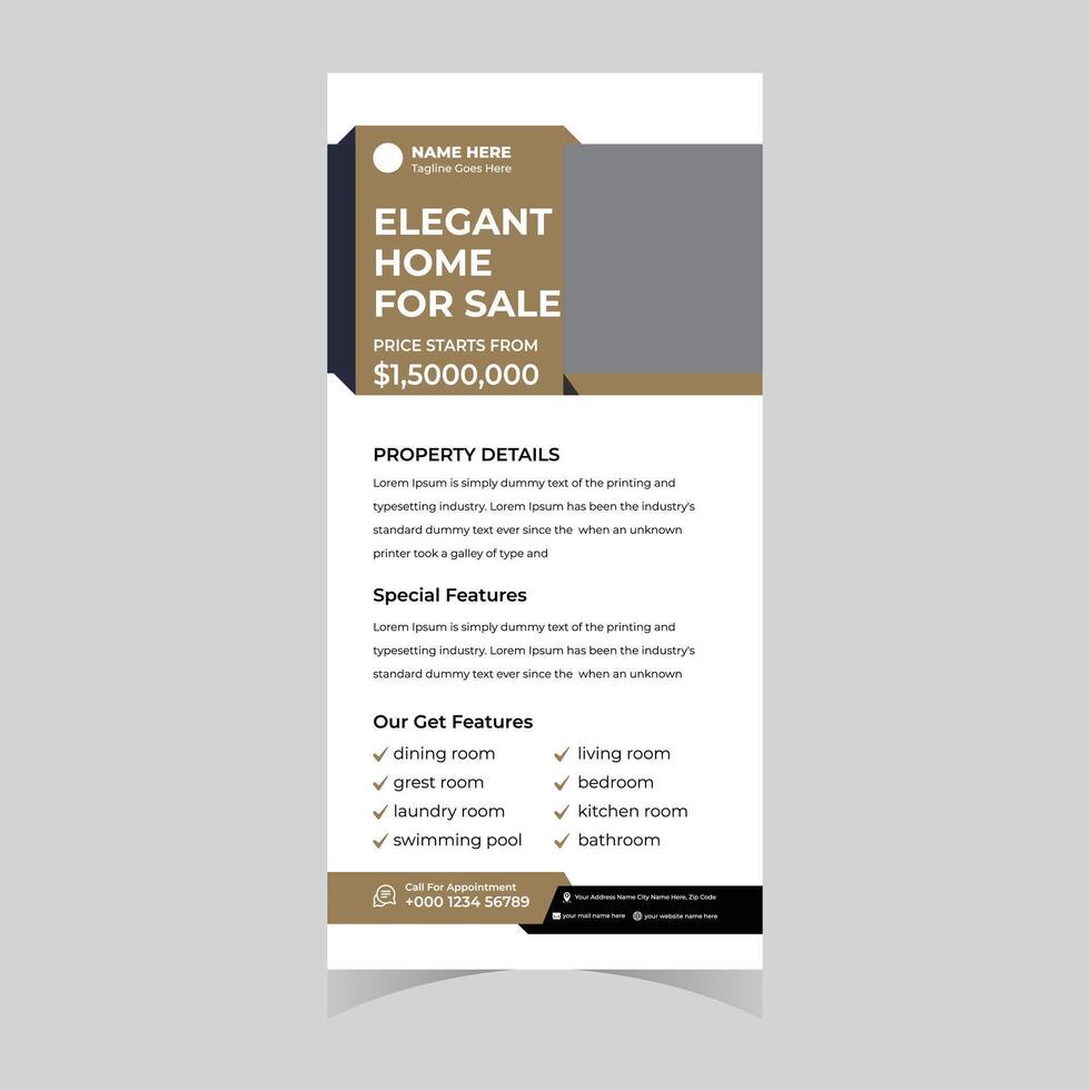Elegant Home for Sale Luxury Property Roll-Up Banner with Modern Design and Appealing Features - Professional digital artwork with vibrant colors and detailed composition vector