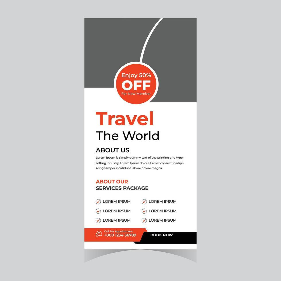 Exciting World Travel Package Flyer 50 Off for New Members, Book Your Dream Adventure Now vector