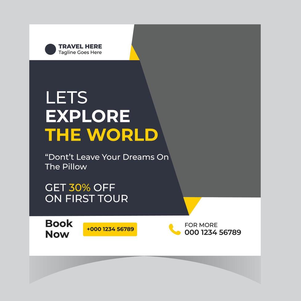Inspiring Travel Ad Explore the World, Get 30 Off Your First Tour, Book Now - Professional digital artwork with vibrant colors and detailed composition vector