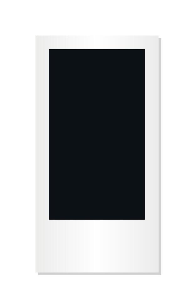Blank vertical instant photo frame mockup with transparent background isolated retro snapshot style empty paper template for memory layout gallery design decoration print vector