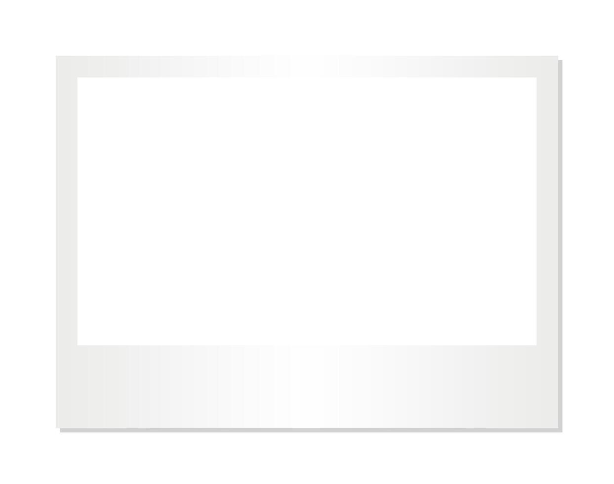 Horizontal vintage instant photo frame mockup with white blank space isolated on transparent background for retro photography design collage memory display scrapbook template layout vector