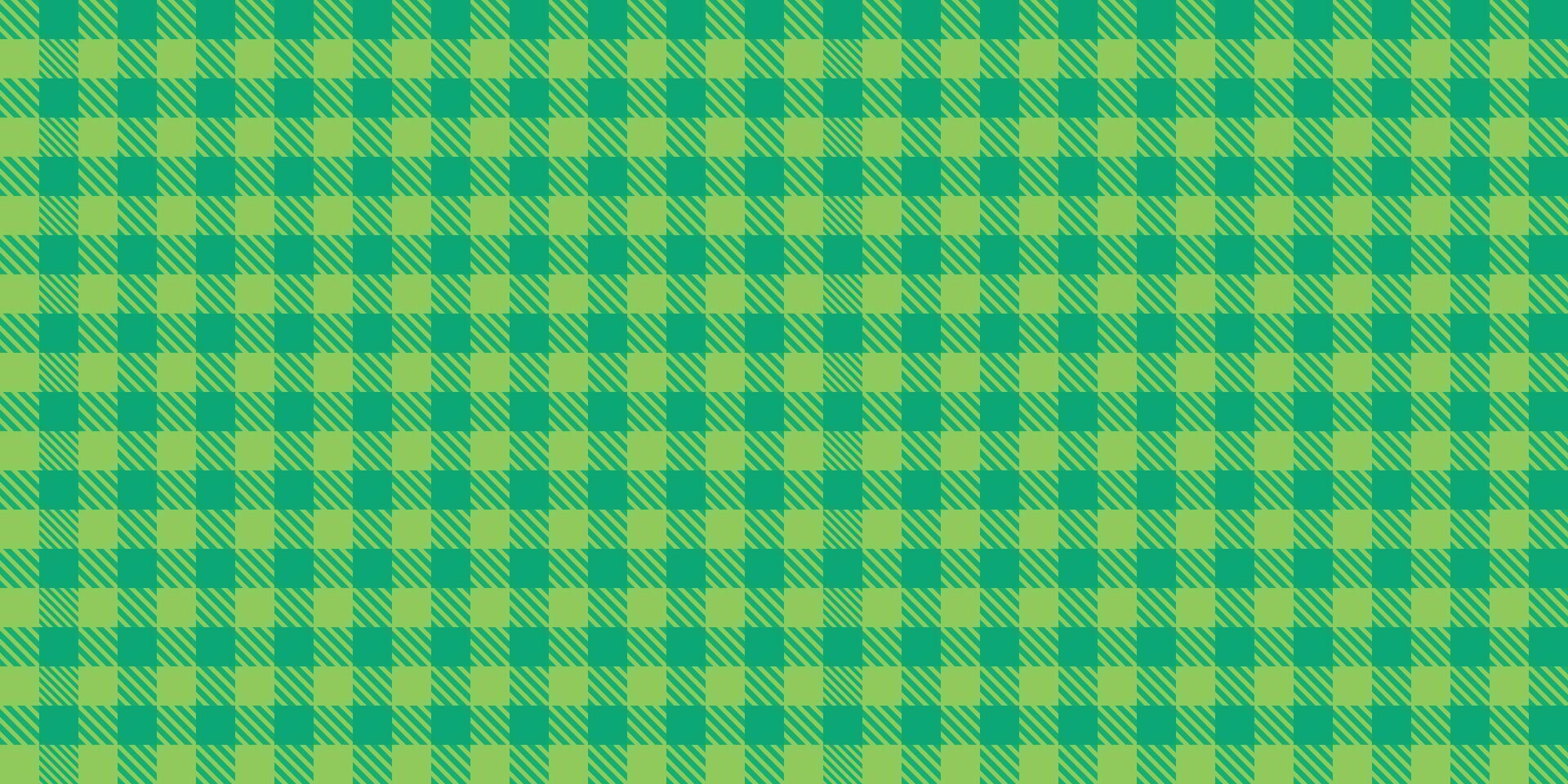 Seamless pattern green yellow plaid check background textile fabric retro tartan woven repeat design gingham style geometric square vintage abstract clothing texture traditional structure vector