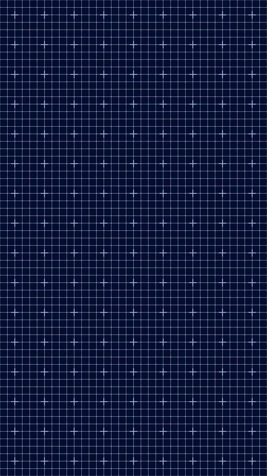 Combined plus sign and square grid background high contrast dark blueprint theme for interface drafting schematic plotting design pattern layout spacing structure. vector