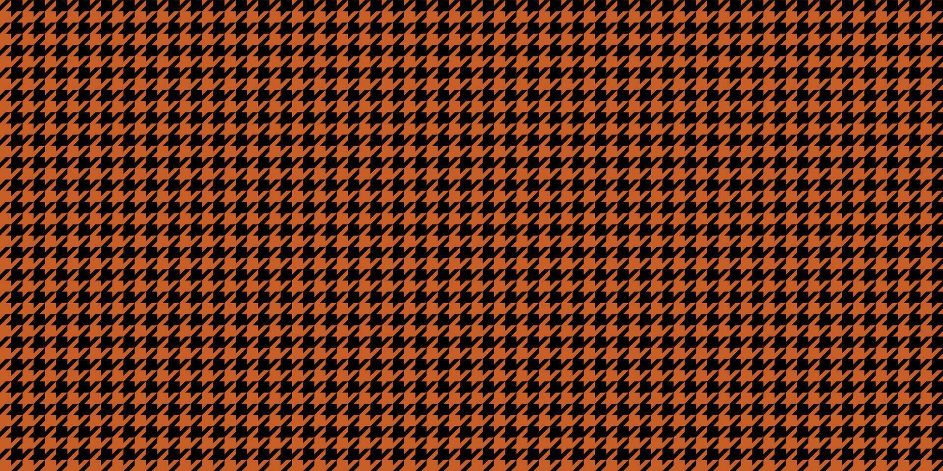 Seamless pattern with black and orange houndstooth design, geometric textile background, bold Halloween colors, spooky holiday vibe, festive modern style, autumn themed digital wallpaper vector