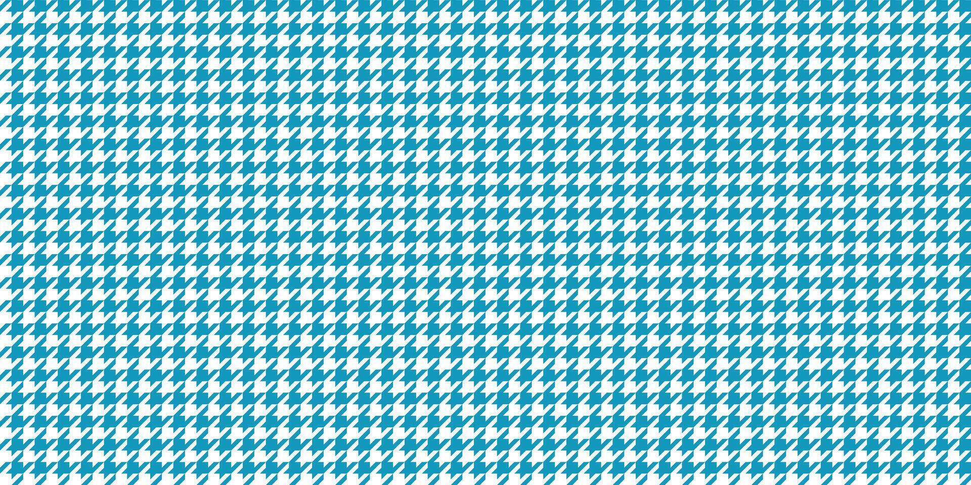 Seamless pattern with blue and white houndstooth check, abstract geometric textile background, traditional fashion fabric for clothing, retro classic design for surface decoration and wrapping vector