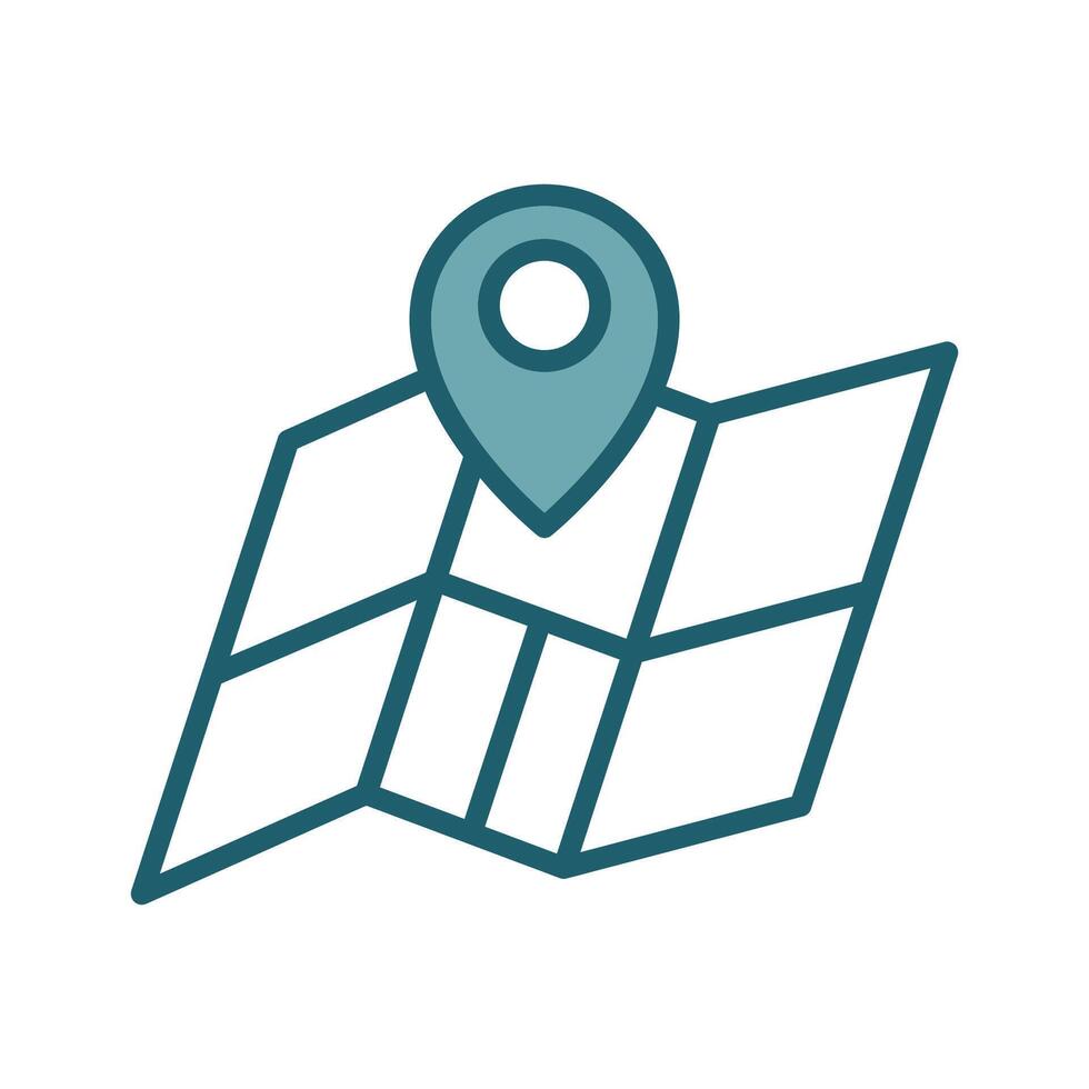 Folded Paper Map Symbol vector