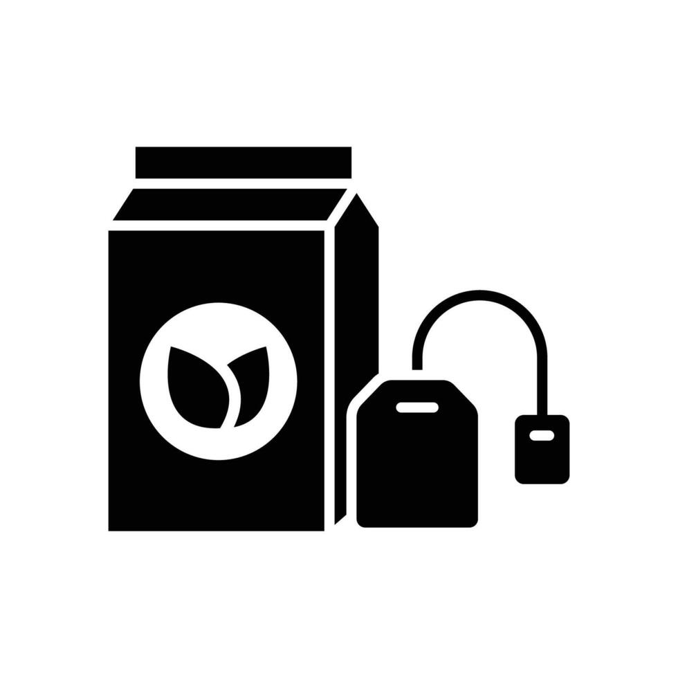 Black and White Tea Bag Icons vector