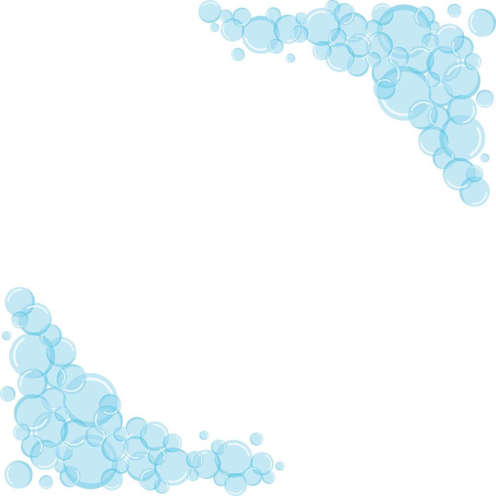 Blue Bubble soap - Flat design blue color isolate background vector