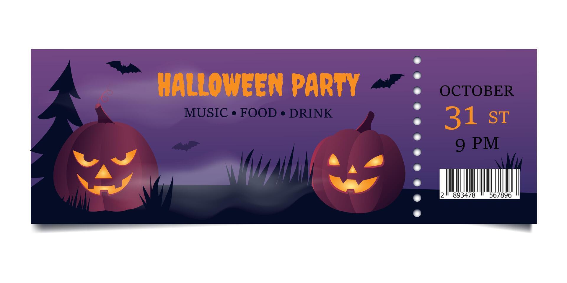bids for halloween party, invitation to pumpkin event vector