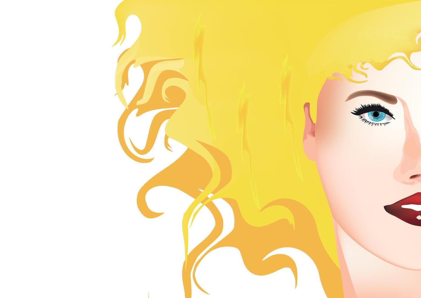 A woman with a yellow hair and blue eyes vector