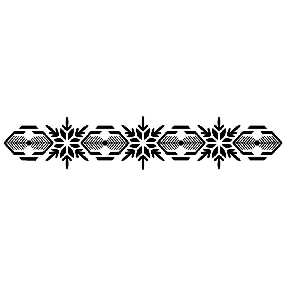 Geometric Snowflake Border, Minimalist vector