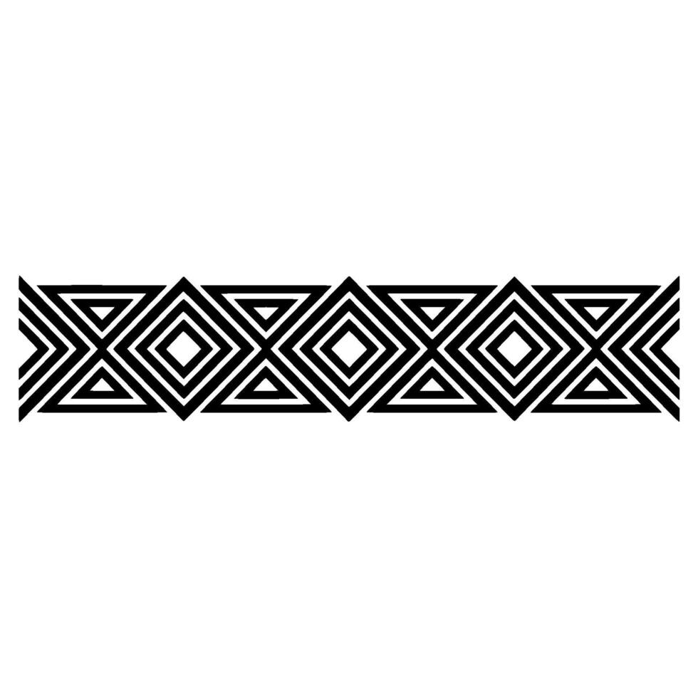Geometric Deco Border, Minimalist Pattern, Black White, Diamonds vector