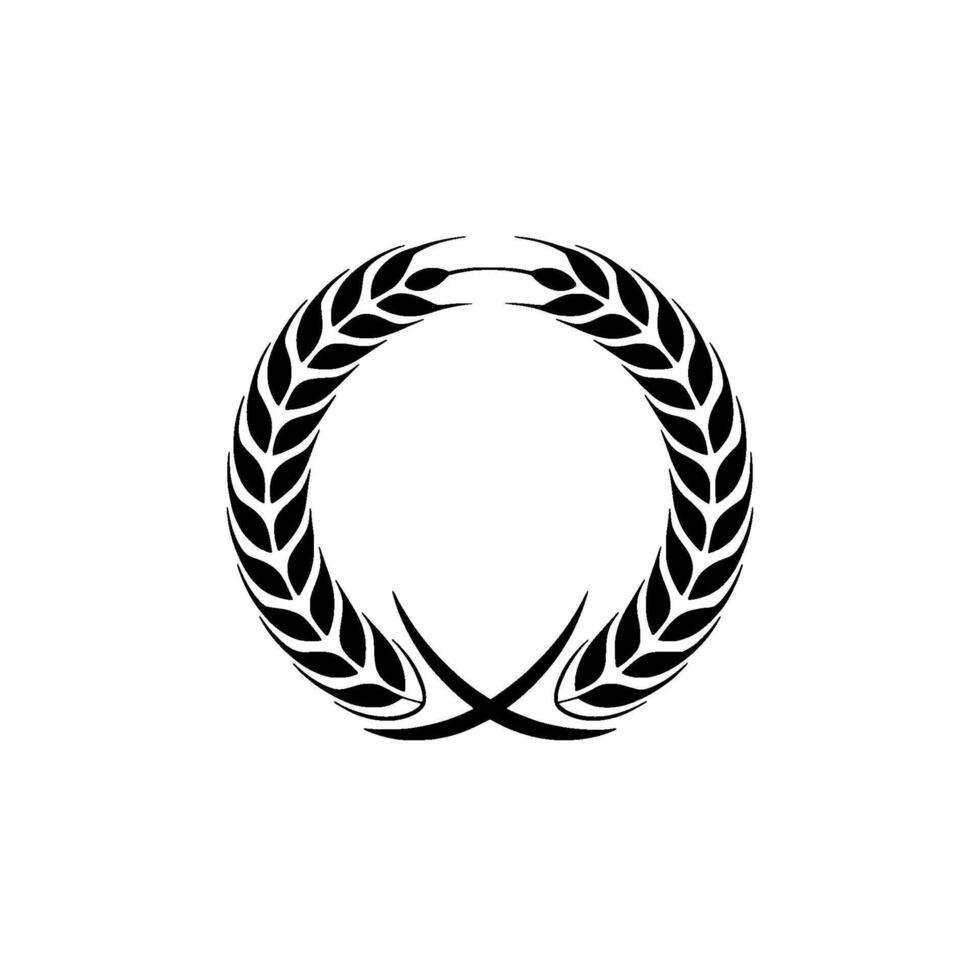 Elegant Wheat Crown, Minimalist Emblem vector
