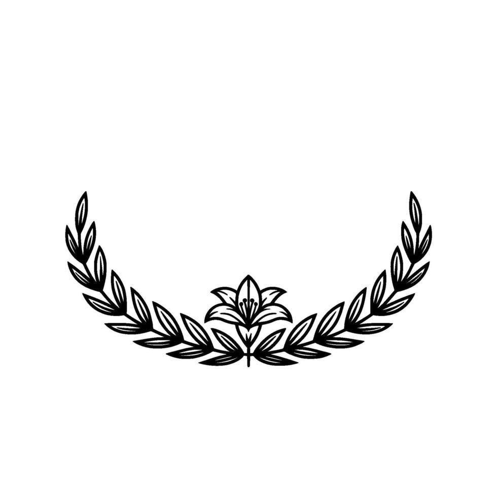 Elegant Floral Wreath, Minimalist, Lily vector