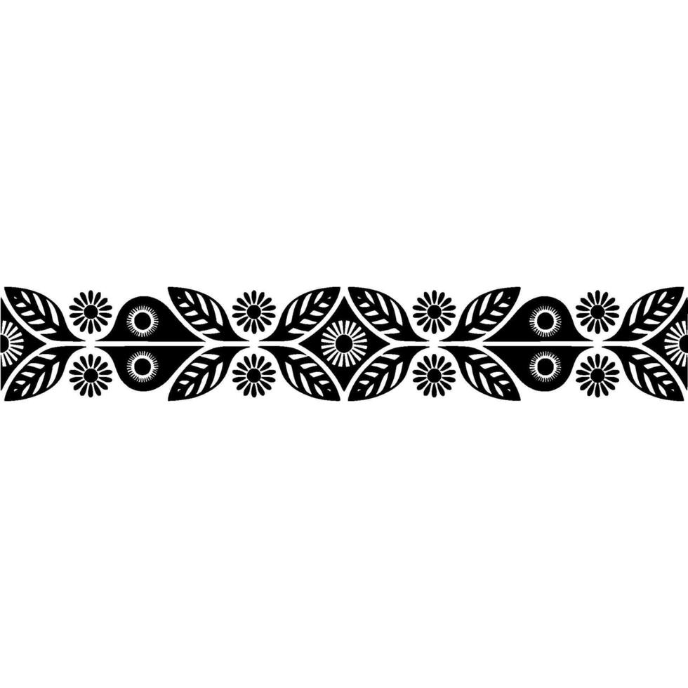 Geometric Leaf Border, Mid-Century Modern vector